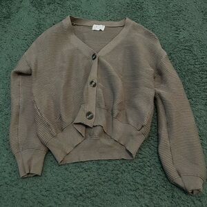 Women's Olive Green Button-Up Sweater